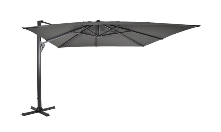 Zweefparasol Taurus grijs 3x4mtr