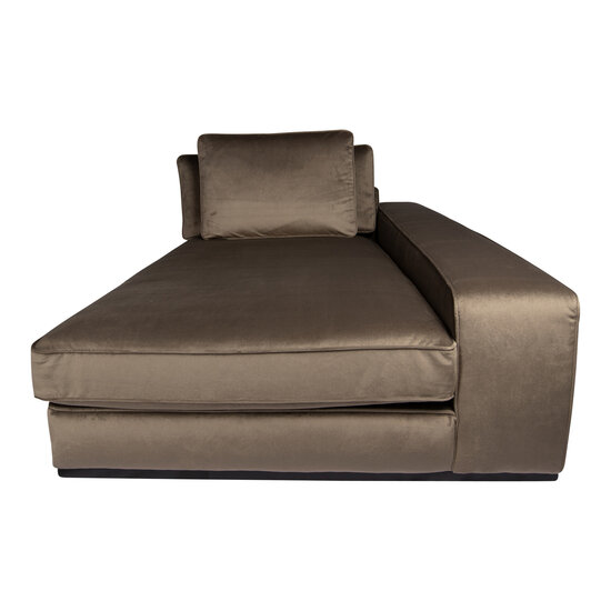 Bank BLOCK taupe sofa chaise met armleuning rechts element 