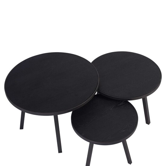 Bijzettafel Ohara black set van 3